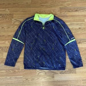 Asics Retro-Futuristic Quarter-Zip Pull Over Jacket Size. Youth Large